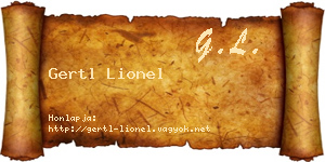 Gertl Lionel névjegykártya